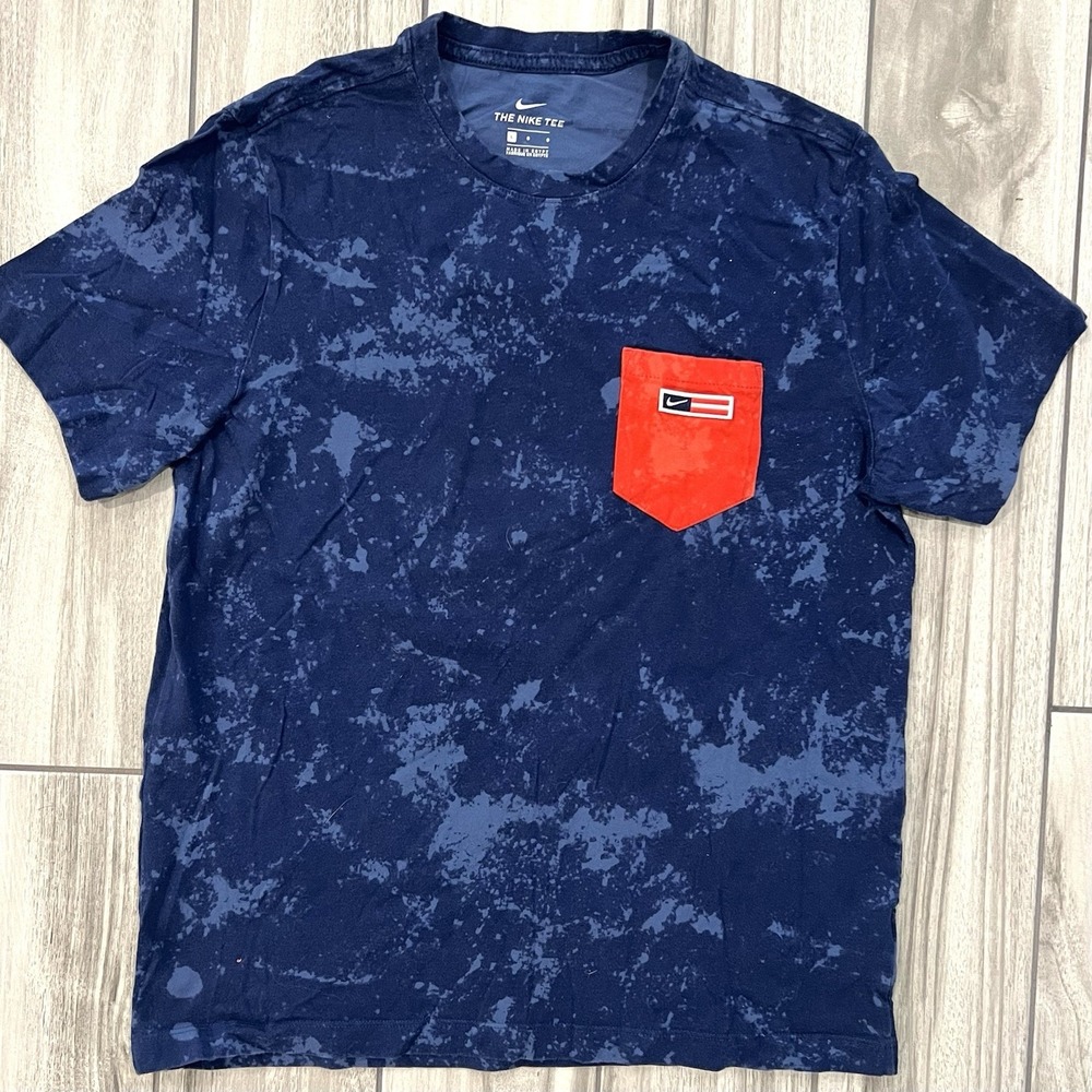 New! The Nike Tee Size L Mens Acid Wash Dye USA Flag Aop Graphic Tee